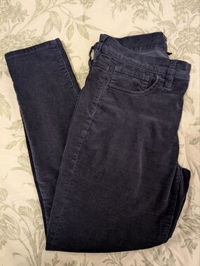 J. Crew Women's Dark Navy High-Rise Toothpick Ankle Corduroy Pants